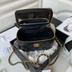 CC MINI 17 CLUTCH WITH STRAP IN BLACK CALFSKIN - Image 7