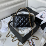 CC MINI 17 CLUTCH WITH STRAP IN BLACK CALFSKIN - Image 3