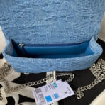 23P Flap Bag 19cm Denim Silver Hardware - Image 6