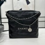 CC MEDIUM 37 HANDBAG IN BLACK CALFSKIN SILVER HARDWARE - Image 2