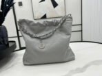 CC LARGE 42 HANDBAG IN GREY CALFSKIN SILVER HARDWARE - Image 4