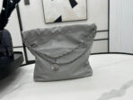 CC MEDIUM 37 HANDBAG IN GREY CALFSKIN SILVER HARDWARE - Image 3
