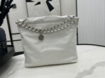 CC LARGE 42 HANDBAG IN WHITE CALFSKIN SILVER HARDWARE - Image 4