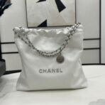CC LARGE 42 HANDBAG IN WHITE CALFSKIN SILVER HARDWARE - Image 2