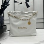 CC LARGE 42 HANDBAG IN WHITE CALFSKIN GOLD HARDWARE - Image 2