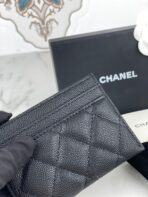 CC CARD HOLDER 19.5 BLACK GRAINED CALFSKIN GOLD ICON - Image 5