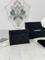 CC CARD HOLDER 19.5 BLACK GRAINED CALFSKIN GOLD ICON - Image 7
