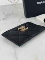 CC CARD HOLDER 19.5 BLACK GRAINED CALFSKIN GOLD ICON - Image 10