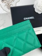 CC CARD HOLDER 19.5 EMERALD GRAINED CALFSKIN GOLD ICON - Image 10