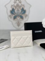 CC CARD HOLDER 19.5 WHITE GRAINED CALFSKIN GOLD ICON - Image 7