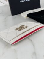 CC CARD HOLDER 19.5 WHITE GRAINED CALFSKIN GOLD ICON - Image 10