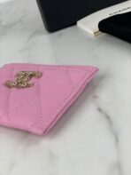 CC CARD HOLDER 19.5 PINK GRAINED CALFSKIN GOLD ICON - Image 10