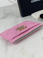 CC CARD HOLDER 19.5 PINK GRAINED CALFSKIN GOLD ICON - Image 9