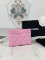 CC CARD HOLDER 19.5 PINK GRAINED CALFSKIN GOLD ICON - Image 6