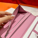 HM BEARN WALLET 17.5 PINK  SILVER HARDWARE - Image 7