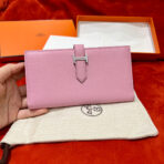 HM BEARN WALLET 17.5 PINK  SILVER HARDWARE