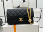 CC SMALL 20 FLAP BAG IN BLACK CALFSKIN GOLD HARDWARE - Image 3