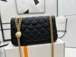 CC SMALL 20 FLAP BAG IN BLACK CALFSKIN GOLD HARDWARE - Image 5