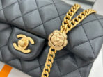 CC SMALL 20 FLAP BAG IN BLACK CALFSKIN GOLD HARDWARE - Image 6
