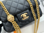 CC SMALL 17 FLAP BAG IN BLACK CALFSKIN GOLD HARDWARE - Image 5