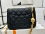 CC SMALL 17 FLAP BAG IN BLACK CALFSKIN GOLD HARDWARE - Image 4