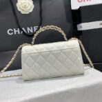 23P Flap Bag 19cm White Caviar Gold Hardware - Image 4