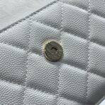 23P Flap Bag 19cm White Caviar Gold Hardware - Image 7