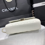 23P Flap Bag 19cm White Caviar Gold Hardware - Image 6