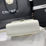 23P Flap Bag 15cm White Caviar Gold Hardware - Image 7