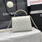 23P Flap Bag 15cm White Caviar Gold Hardware - Image 4