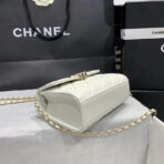 23P Flap Bag 15cm White Caviar Gold Hardware - Image 6