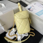 CC SMALL 15 VANITY CASE IN LIGHT YELLOW CALFSKIN GOLD HARDWARE - Image 5