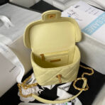CC SMALL 15 VANITY CASE IN LIGHT YELLOW CALFSKIN GOLD HARDWARE - Image 4