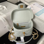 CC SMALL 15 VANITY CASE IN LIGHT GREY CALFSKIN GOLD HARDWARE - Image 4