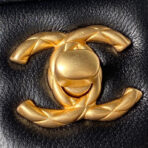 CC SMALL 15 VANITY CASE IN BLACK CALFSKIN GOLD HARDWARE - Image 4