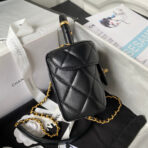 CC SMALL 15 VANITY CASE IN BLACK CALFSKIN GOLD HARDWARE - Image 7