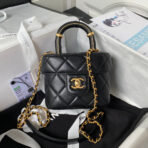 CC SMALL 15 VANITY CASE IN BLACK CALFSKIN GOLD HARDWARE - Image 2