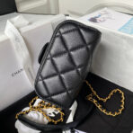 CC SMALL 15 VANITY CASE IN BLACK CALFSKIN GOLD HARDWARE - Image 5