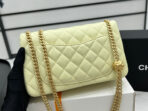 CC SMALL 23 FLAP BAG IN NEON YELLOW CALFSKIN GOLD HARDWARE - Image 5