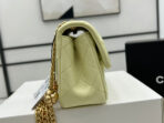 CC SMALL 20 FLAP BAG IN NEON YELLOW CALFSKIN GOLD HARDWARE - Image 10