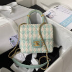 CC MINI 15 BAG IN GREEN MINT MIX WHITE WOOL TWEED - Image 2
