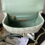 CC MINI 15 BAG IN GREEN MINT MIX WHITE WOOL TWEED - Image 7