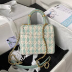 CC MINI 15 BAG IN GREEN MINT MIX WHITE WOOL TWEED - Image 3