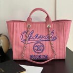 CC LARGE 50 TOTE BAG IN LIGHT PINK CANVAS WITH STRAP - Image 2