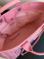 CC LARGE 50 TOTE BAG IN LIGHT PINK CANVAS WITH STRAP - Image 8