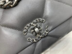 19 FLAP BAG 26 DARK GREY GOATSKIN SILVER HARDWARE - Image 4