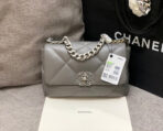 19 FLAP BAG 26 DARK GREY GOATSKIN SILVER HARDWARE - Image 6