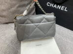 19 FLAP BAG 26 DARK GREY GOATSKIN SILVER HARDWARE - Image 8