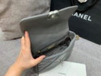 19 FLAP BAG 26 DARK GREY GOATSKIN SILVER HARDWARE - Image 10