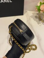 CC MINI 12 ROUND CHAIN BAG IN BLACK CALFSKIN GOLD HARDWARE - Image 6